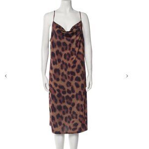 NEW! SEXY LEOPARD PRINT! L'Agence Animal Print Knee-Length Dress, XL! Slinky!